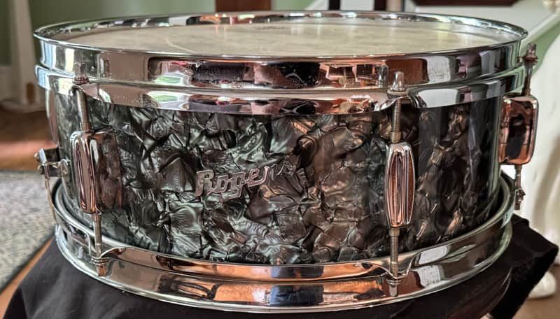 Rogers Luxor 5 x 14" Snare Drum #3720 Vintage 60's Black Diamond Pearl Cleveland  6 Lug image 1
