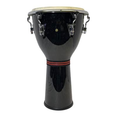 Latin Percussion Traditional Oak Djembe - Black Holo Chrome image 4