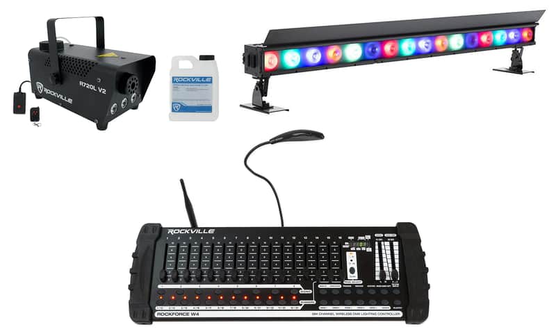American DJ ElectraPix Bar 16 Wireless DMX RGBAL+UV Light Bar+Controller+Fogger image 1