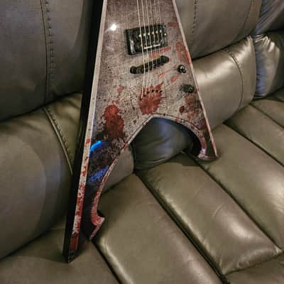 Dean Michael Amott Tyrant Battle Axe RARE Dave Mustaine flying V *UPGRADES Seymour Duncan black winter pickups image 10