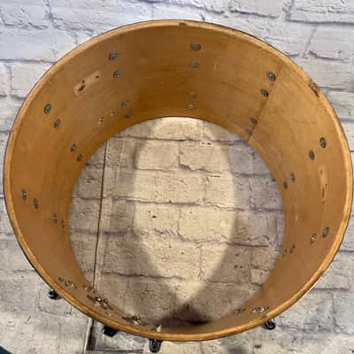 Slingerland 1970s 22 Kick Drum Shell Chrome Over Wood image 8