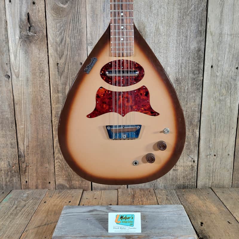 Danelectro Bellzouki 12 String Teardrop 1960s w/ Gig Bag - Brown Burst image 1