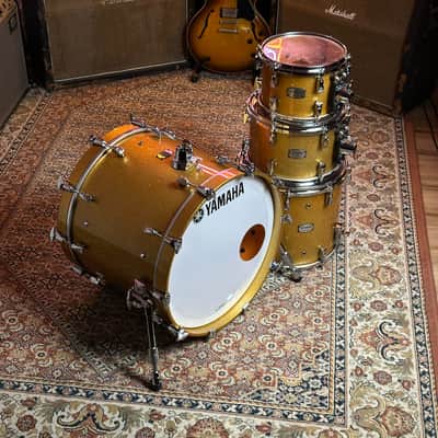 Yamaha AM0F40J Absolute Hybrid Maple 10x7/12x8/14x13/20x16" 4pc Shell Pack 2014 - Present - Gold Champagne Sparkle image 2