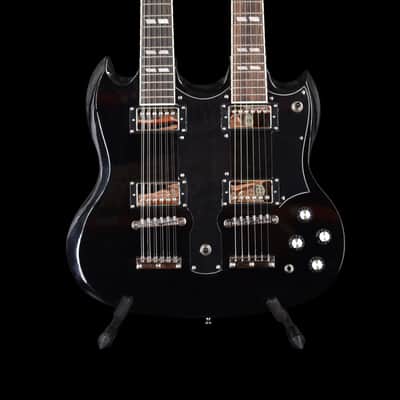 Brandon’s Custom Shop Double Neck 12/6 - Ebony/Chrome image 1