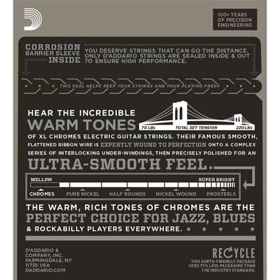 D'Addario ECG23 Chromes Flat Wound Electric Guitar Strings (10-48) image 2