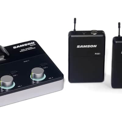 Samson XPD2m 2.4 GHz Dual Channel Wireless Tabletop Receiver System with (2) LM7 Lavalier Mics and (2) DE5 Headset Mics (PXD1 x 2/RXD2M) image 2