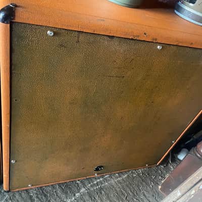 Vintage 1970 1971 Orange 4x12 speaker for amp cabinet empty plywood back very good condition for OR100 120 etc image 7