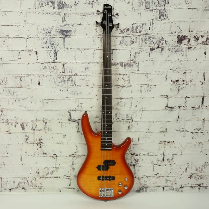 2010 Ibanez GIO GSR200FM 4-String Active Electric Bass Flamed Maple Amber Burst image 1