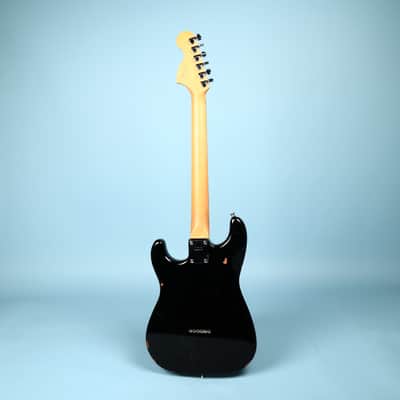 2002 Squier Tom Delonge Stratocaster Electric Guitar Black image 6