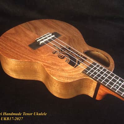 Handmade Tenor Ukulele, Solid Macassar Ebony, Abalone & MOP Inlay, Soft-bag, Bruce Wei UKB17-2027 image 8
