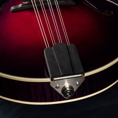 Hinde Jazz Model Adirondack Spruce and Flamed Maple Merlot Burst Mandolin with Pickup image 15