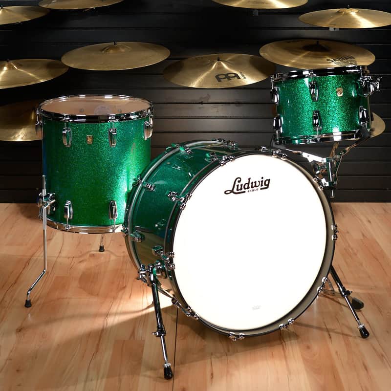 Ludwig Classic Maple 13/16/22 3pc. Drum Kit Green Sparkle image 1