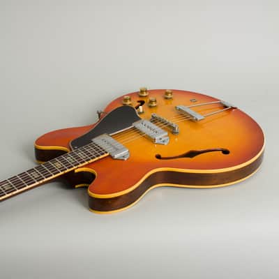 Gibson  ES-330TD Thinline Hollow Body Electric Guitar (1965), ser. #362047, black tolex hard shell case. image 7