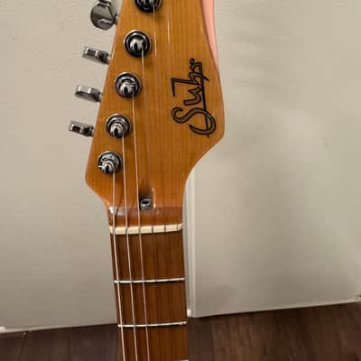 Suhr Custom Classic S SSS with Roasted Maple Neck and Fretboard in Shell Pink image 9