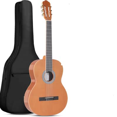 Full Size Classical Nylon Strings Acoustic Guitar 39 Inch Classic Guitarra Starter Bundle for Adult with Free Lessons, Gig Bag, E-tuner, Footstool, Kids Student Beginner Kits (Yellow, 39 Inch) image 1