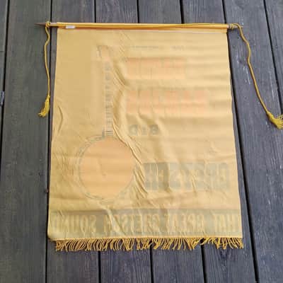 Vintage 1960's Bacon Banjos (By Gretsch) Authorized Dealer Banner! Rare, Original Music Store Display Sign! image 4