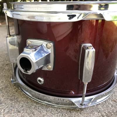 Unbranded 11" X 8" 6 Lug Rack Tom Drum With Remo Ambassador Head - Wine Color image 3