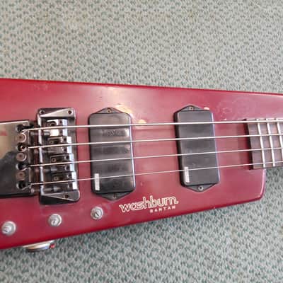 Washburn Bantam 4 String Headless Bass Guitar w/ Original Case image 2