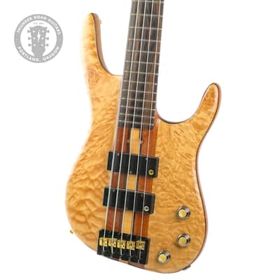 Used Acacia Custom Long Scale 5-String Bass Quilted Maple w/Mahogany, Maple, and Bubinga Neck #NSN image 1