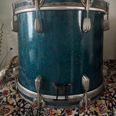 Slingerland Radio King 15x12” Blue Sparkle Parade / Marching Snare Drum image 6