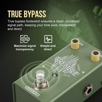 SHAEVLE Tremolo Effect Pedal for Guitar – All-Analog Circuit, True Bypass, Volume-Compensated Depth Control, Compact Stompbox TREMBLE (Tremolo) image 4