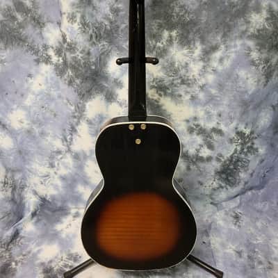 1960's Old Kraftsman by Kay Musical Note Faux Tiger Stripe Parlor Student Guitar Pro Setup New Strings Newer Gigbag image 14