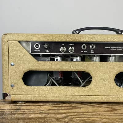 1961 Fender Bandmaster 40-Watt 2-Channel 1x12" Piggyback Guitar Amp - Brown panel image 7