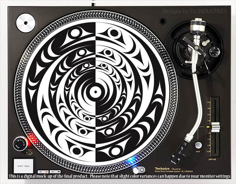 DJ Industries - Tribal Invert Split - DJ slipmat for vinyl LP record player turntable image 1