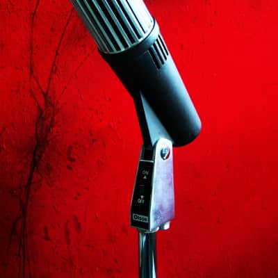 Vintage 1960's Olson M-219 dynamic cardioid microphone Dual Z w stand prop repair Calrad Shield Lafayette image 6