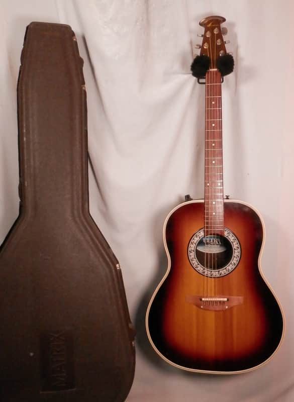 Ovation Sunburst Ultra Series Model 1511 Deep Bowl acoustic electric guitar with case used image 1