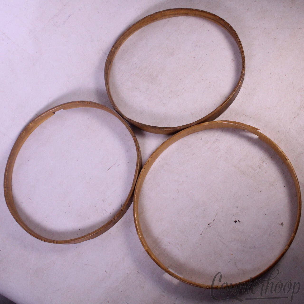 3x 14"Batter/Resonant Wood Hoops-Gretsch 3Ply Maple Vintage 50s+Slingerland Rim — main photograph