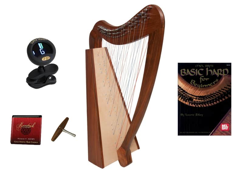 Celtic Cross Strung Harp Package Includes: 38 Strings Pro Quality Solid Rosewood Irish Celtic Cross image 1