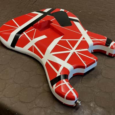 LOCKE CUSTOMS - KRAMER "ORLANDO HARD ROCK CAFE STRIPES"  FLOYD ROSE BODY FRANKENSTRAT EVH 5150 image 12
