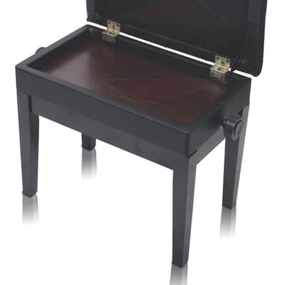 Griffin Piano Bench - Black Solid Wood Frame & Luxurious, Comfortable PU Leather - Padded Seat Keyboard Stool With Hidden Storage Space - Sturdy Vintage, Adjustable, Antique Design image 4
