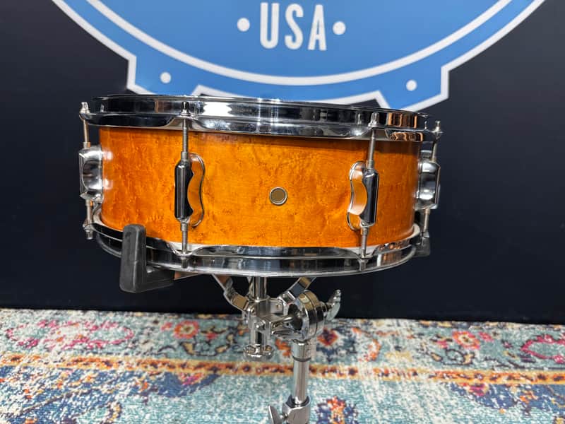 Unkown- 5.5x15" Birdseye Maple 8-Lug Snare Drum, Natural Amber image 1