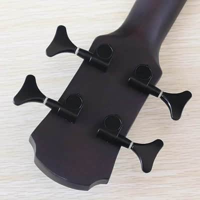 Fretless 4 String Acoustic Electric Bass, Sapele Body with Okoyme Wood Neck image 7