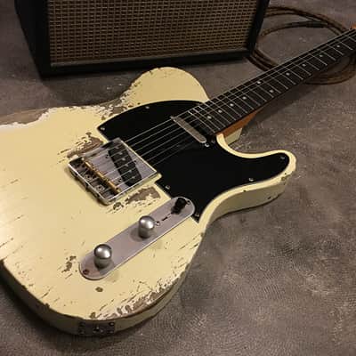 USA Relic Tele Style Electric Guitar Road Worn Cream Nitro by Nate's Relic Guitars image 7