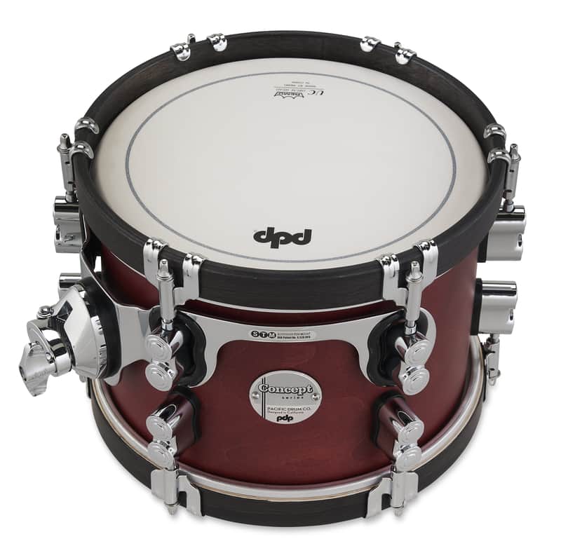 PDP Concept Classic 7x10" Mounted Tom – Ox Blood Stain w/ Ebony Stain Hoops image 1