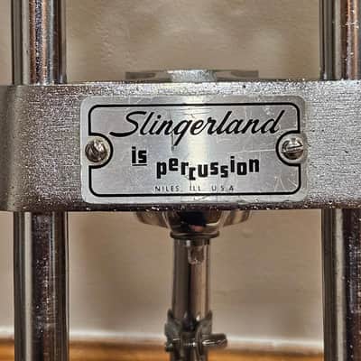 Vintage 1970s Slingerland Super Set-O-Matic Double Tom Holder Mount Complete image 4