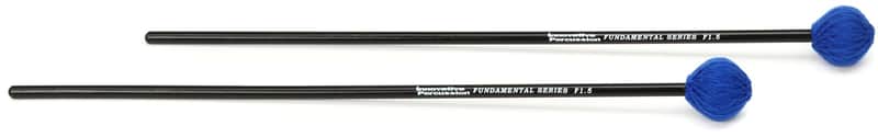 Innovative Percussion F1.5 Fundamental Medium Marimba Mallets - Blue Yarn - Birch (3-pack) Bundle image 1