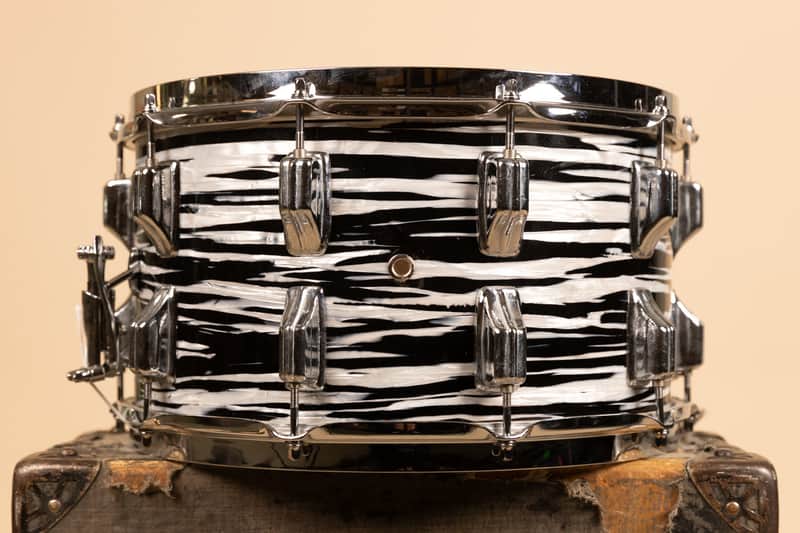 Vintage Newsound 8x14 White Tiger Pearl Snare Drum image 1