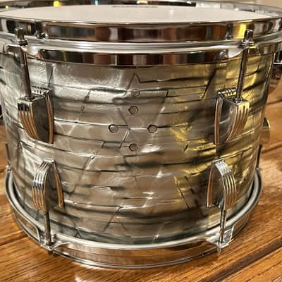 Vintage Ludwig No. 942 Classic 8x12" Rack Tom (3-Ply) w/ Pointed Blue/Olive Badge 1970’s Sky Blue Pearl image 7