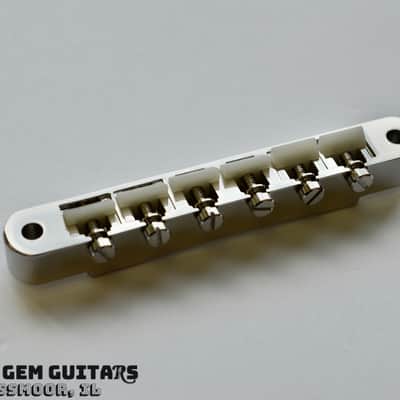 New! Gibson OEM ABR-1 Bridge with posts and thumbwheels - ABS Saddles - Nickel Finish fits Les Paul Standard, ES-335, SG Standard and others! Tune-a-Matic image 3