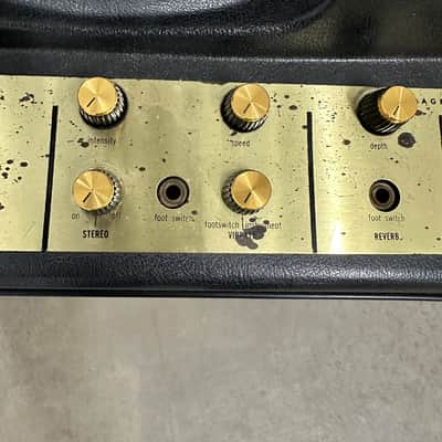 Magnatone M15A Custom Series 2-Channel 38-Watt 2x8" Stereo Guitar Combo 1960s - Dark Gray/Gold image 7