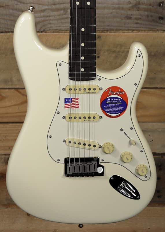 Fender Jeff Beck Stratocaster Electric Guitar Olympic White w/ Case "Mint Condition" image 1