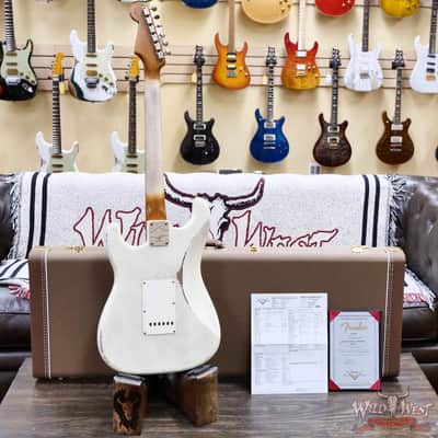 Fender Custom Shop Andy Hicks Masterbuilt 1963 Stratocaster Relic Aged Olympic White 7.30 lbs image 10
