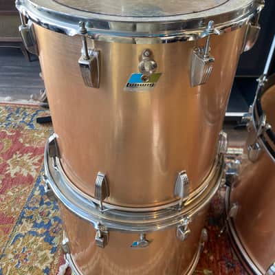 Ludwig 7pc Drum Kit - 8”, 10”, 12”, 13”, 16”, 18” and 24” Early-80’s - Brushed Gold image 6