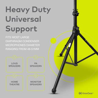 Knox Gear Air Cushion Tripod Speaker Stand - Adjustable Up to 6 Feet, Heavy Duty Universal Support - Standard 35mm Mount Holder for Studio, DJ Events, Music Performance - Easy to Setup image 2