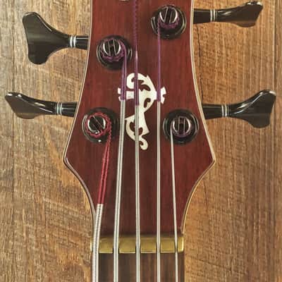 Tobias Signature 5 String Bass. 1990 Catalog Bass. Unique 1 of a Kind. Bubinga-Wenge image 5