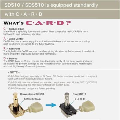 NEW Gotoh C-A-R-D 6 for SD91 Tuners CARD Carbon Fiber Headstock Tuner Protector image 3